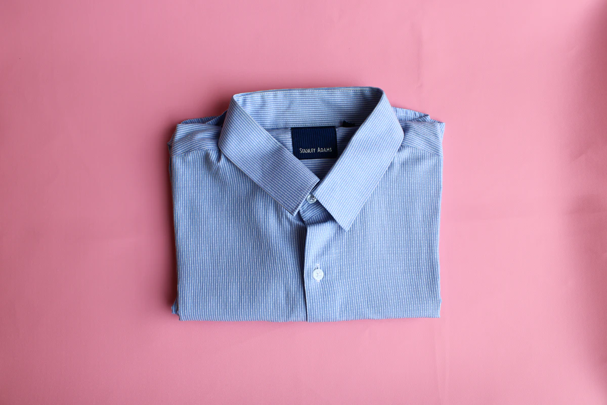 Blue poplin shirt
