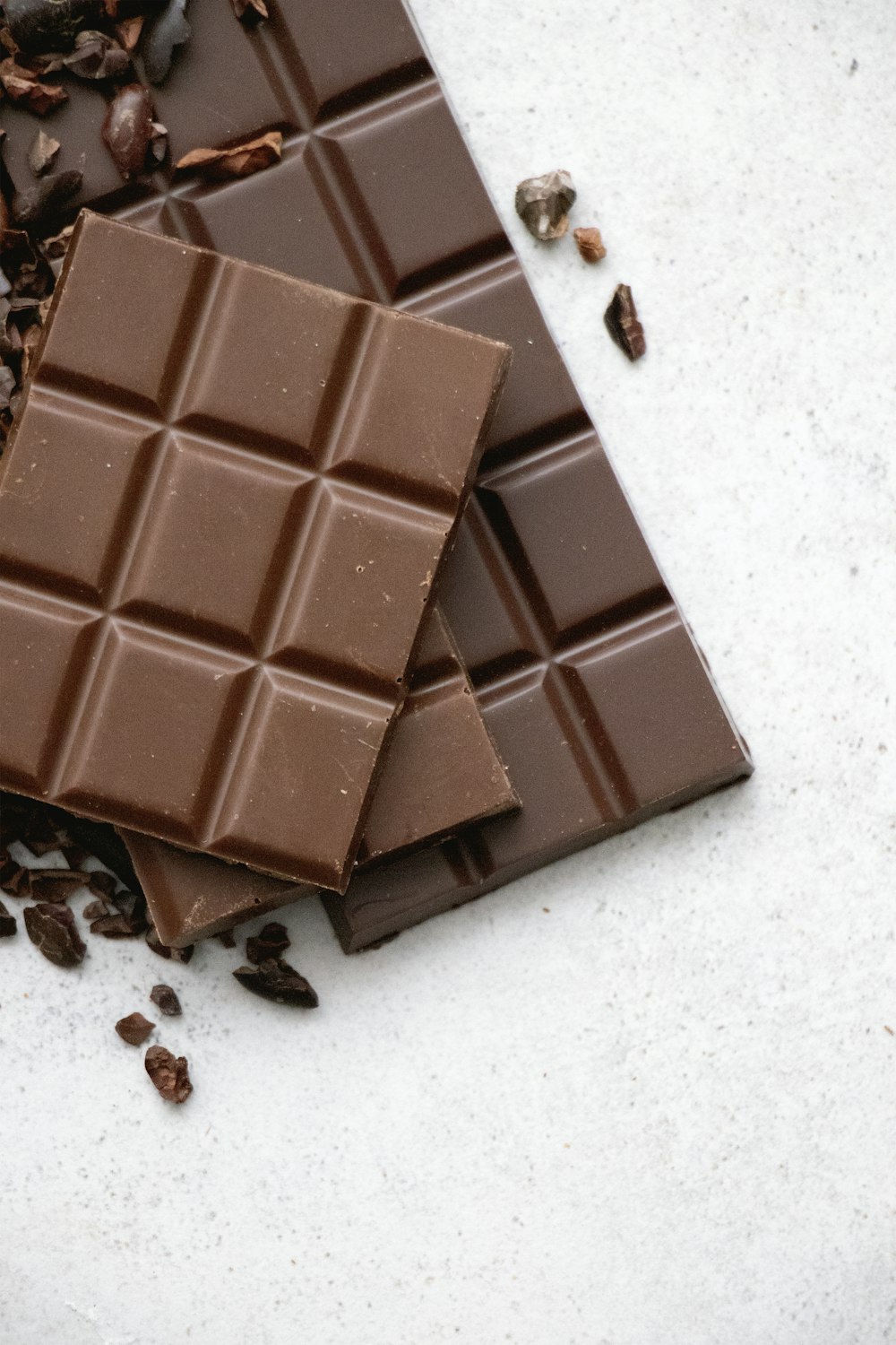 chocolate bar on white table