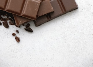 chocolate bar on white table