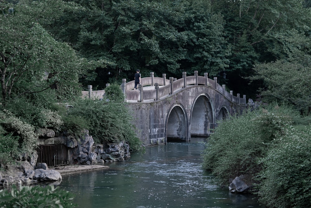 brown concrete bridge over river