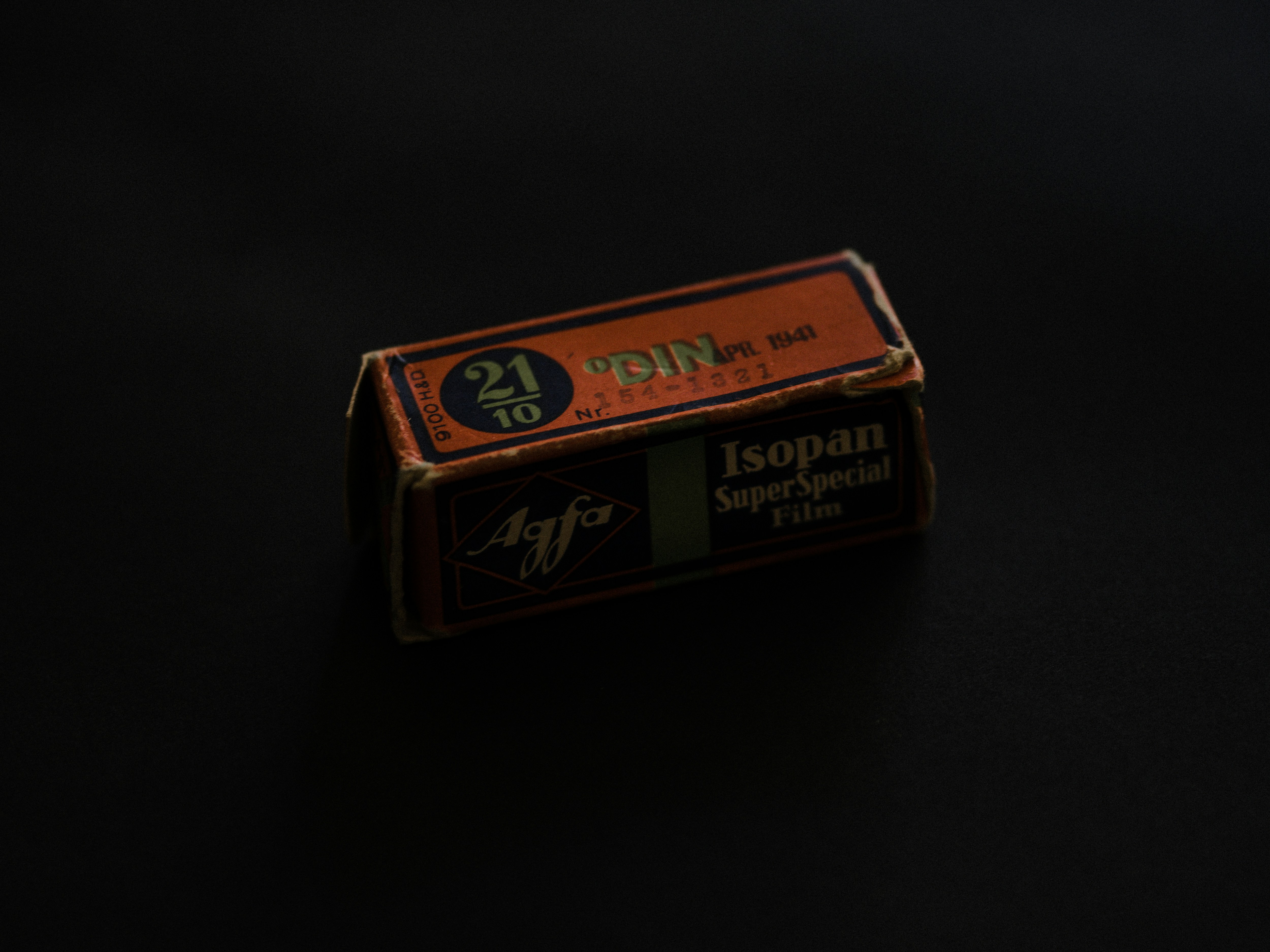 brown and red labeled box