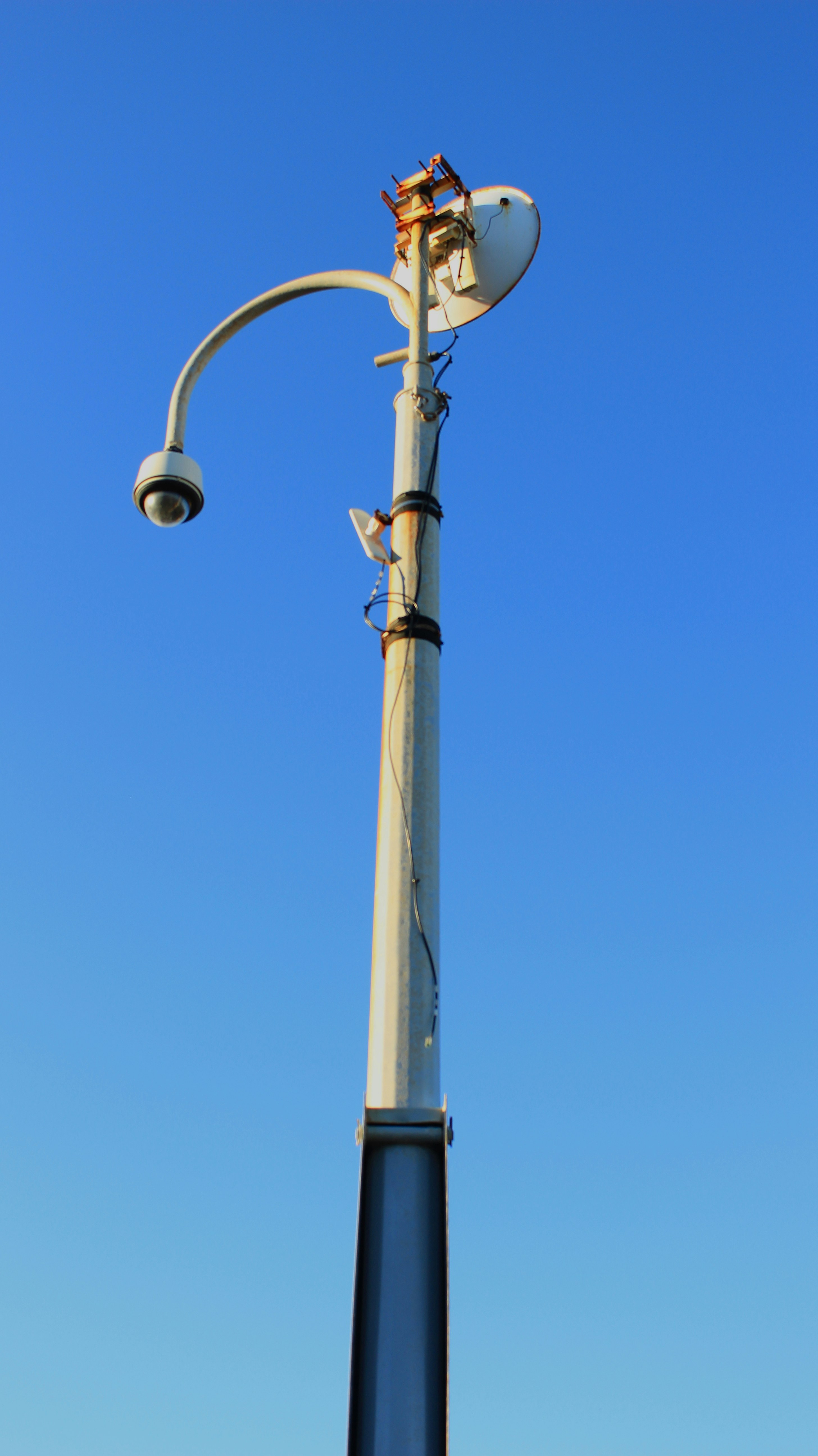 white and silver street light