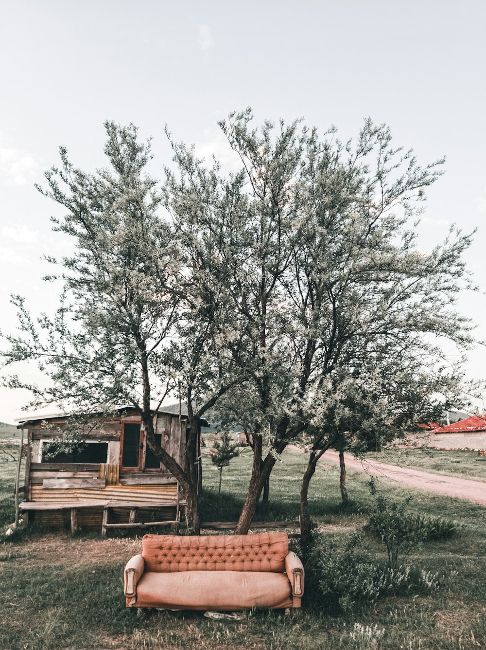 brown wooden house near green trees during daytime