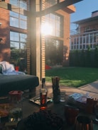 A cozy villa with a sunlit patio ready for guests.