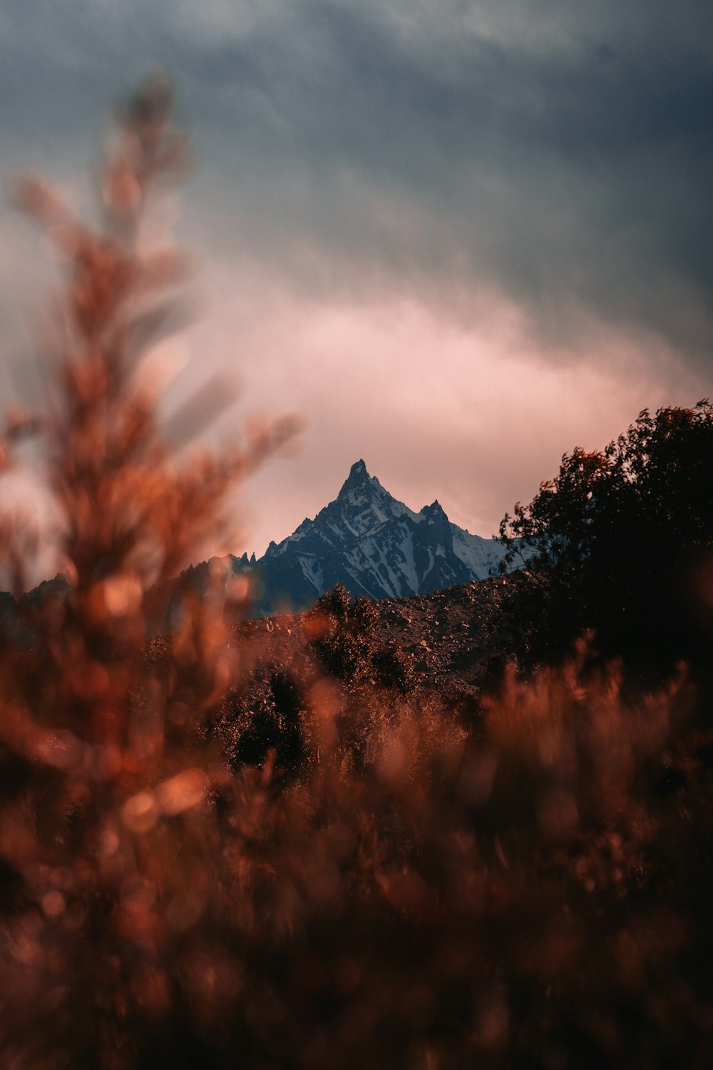 snow covered mountain under cloudy sky during daytime