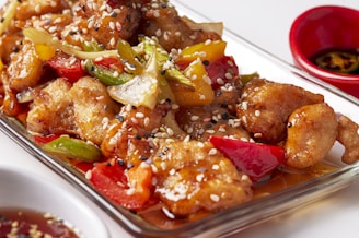 cooked food on white ceramic plate