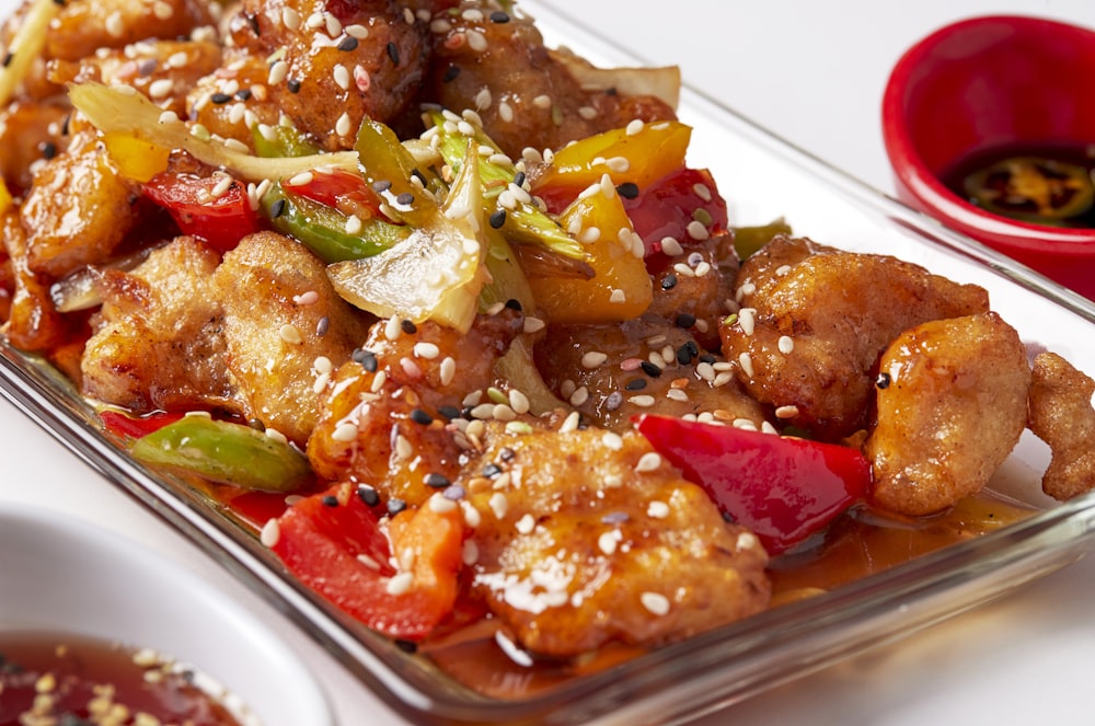 cooked food on white ceramic plate