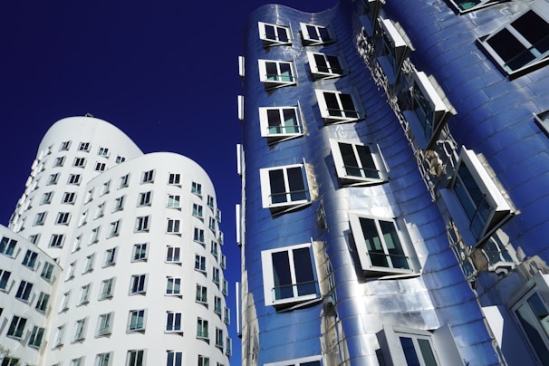white and black concrete building during night time