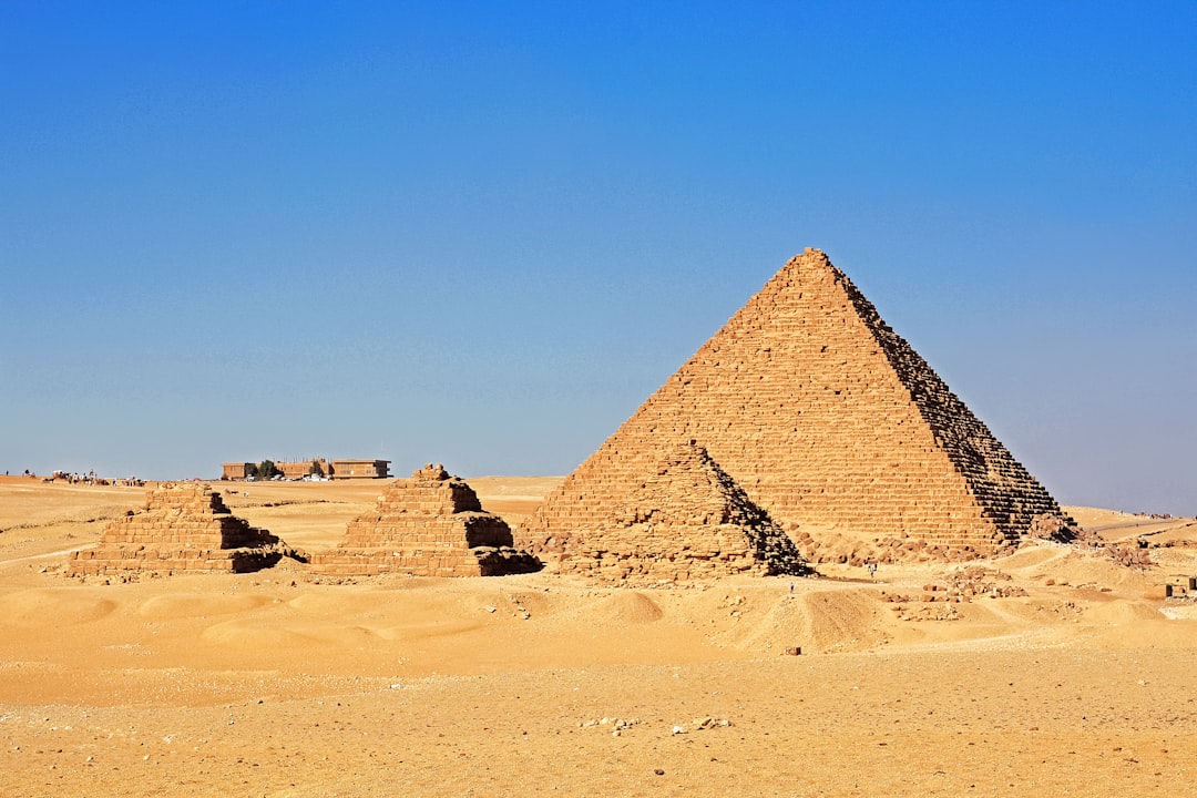 pyramid of giza in the desert during daytime