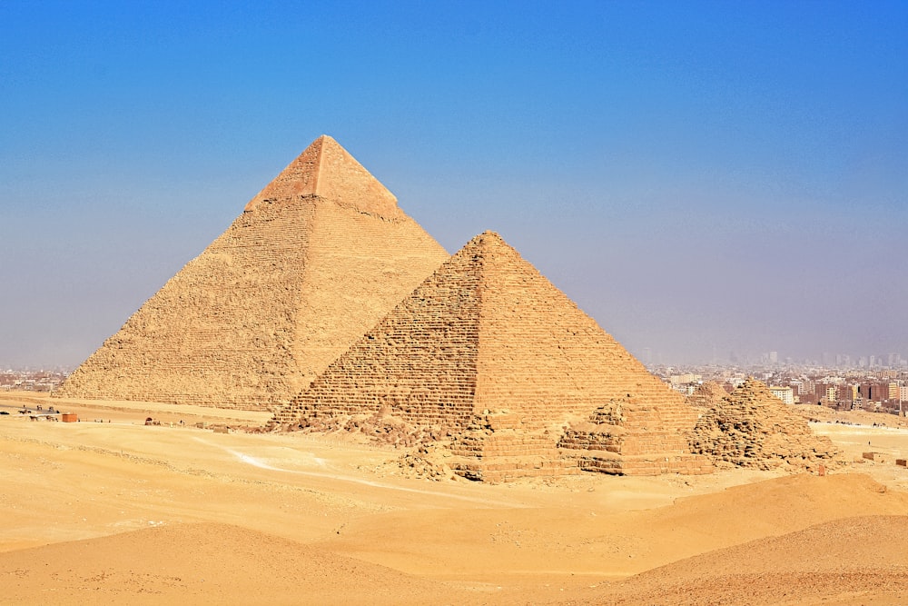 pyramid of giza in the desert during daytime
