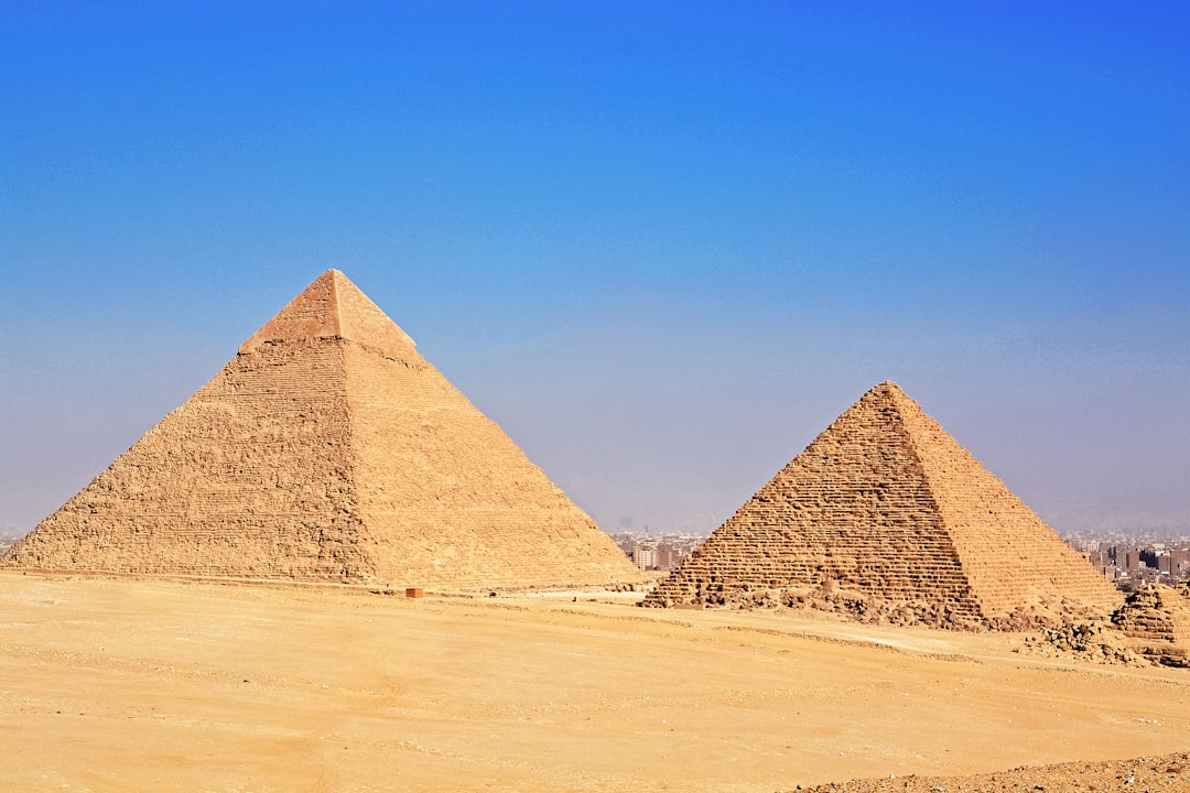 pyramid of giza in the middle of desert