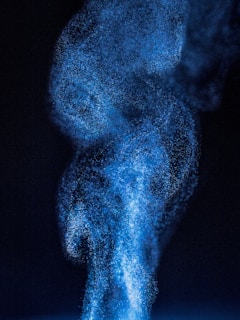 blue and white abstract painting