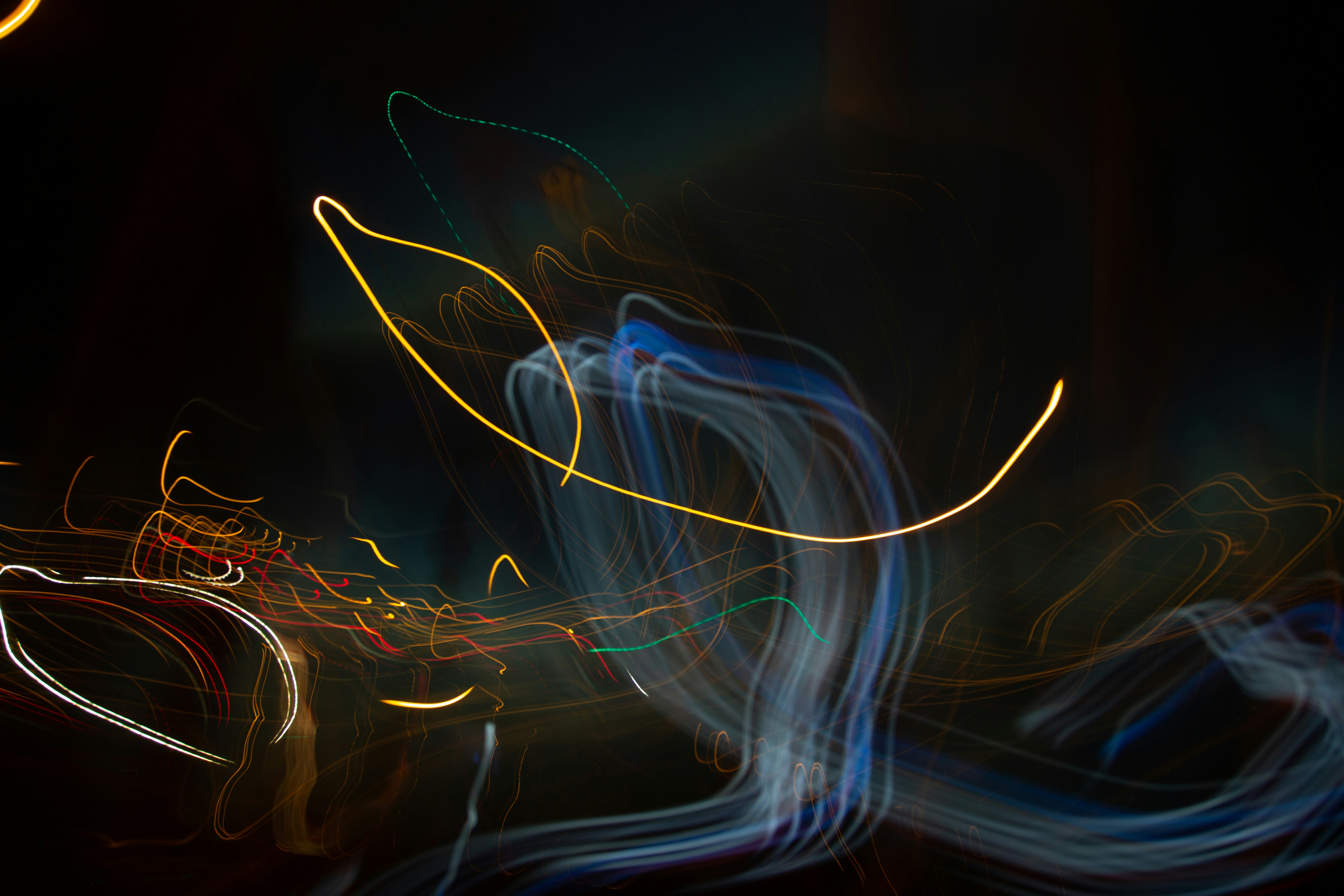 blue and white light streaks