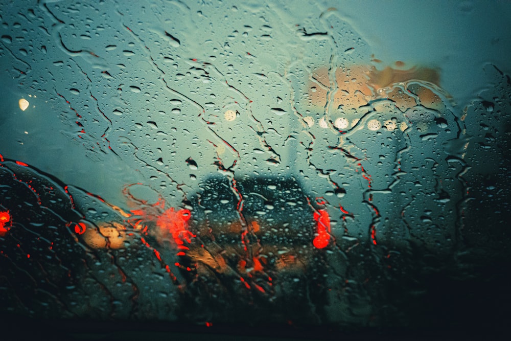 water droplets on glass window