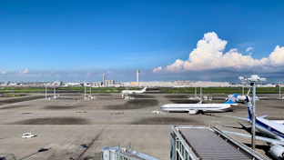white airplane on gray concrete road during daytime