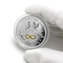 silver and gold round coin