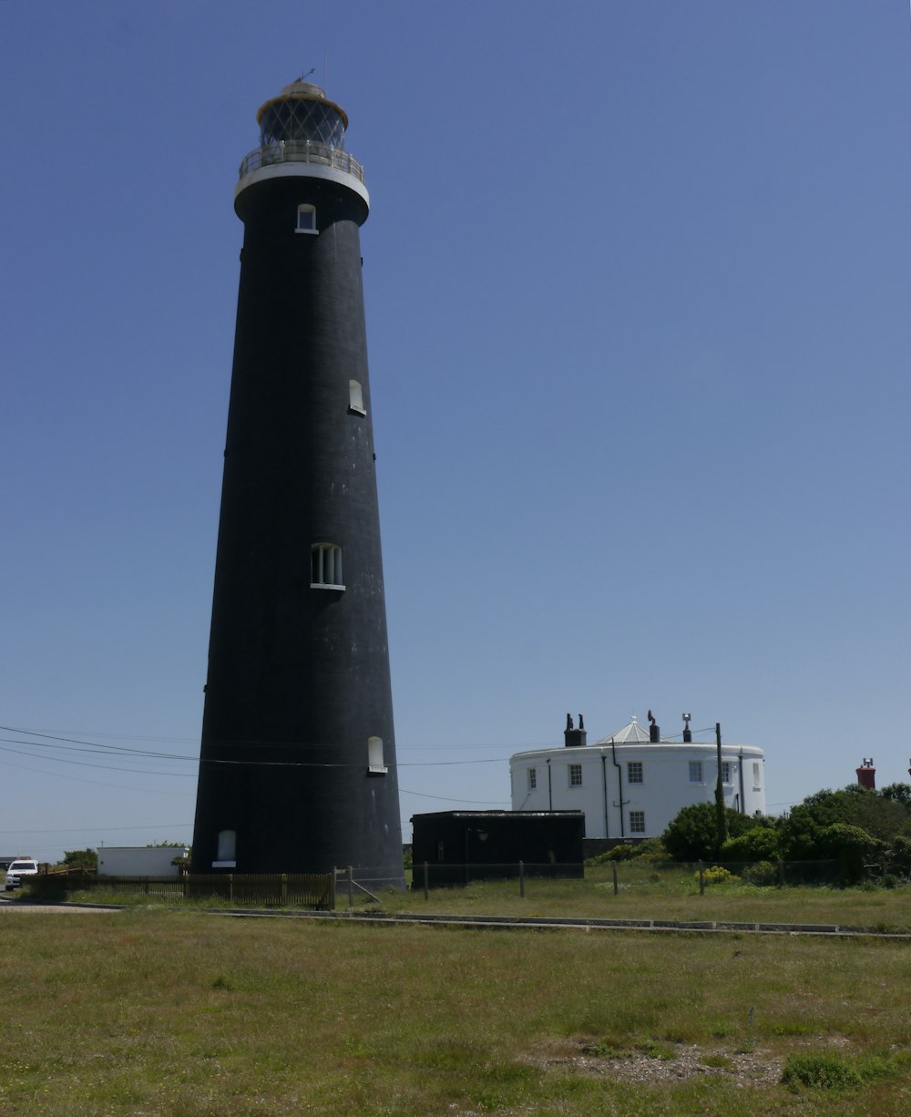 black and white lighthouse under blue sky during daytime