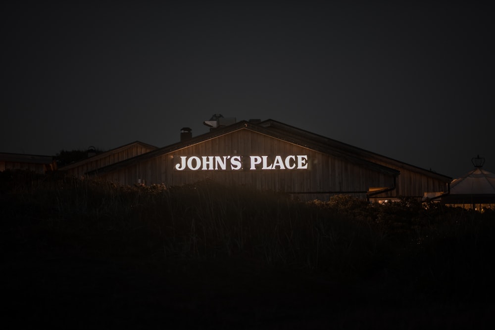 brown wooden building during night time