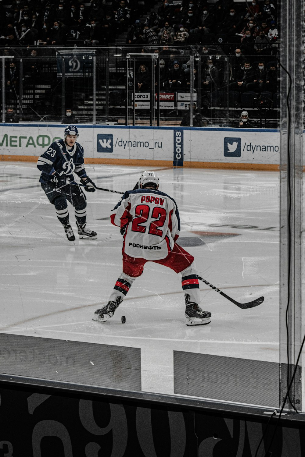 ice hockey players on ice hockey field