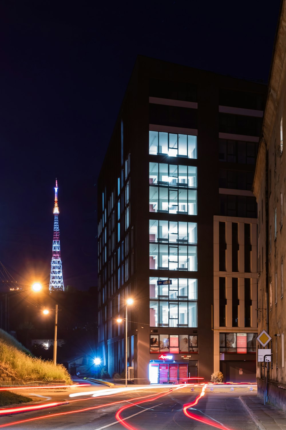 brown concrete building during nighttime