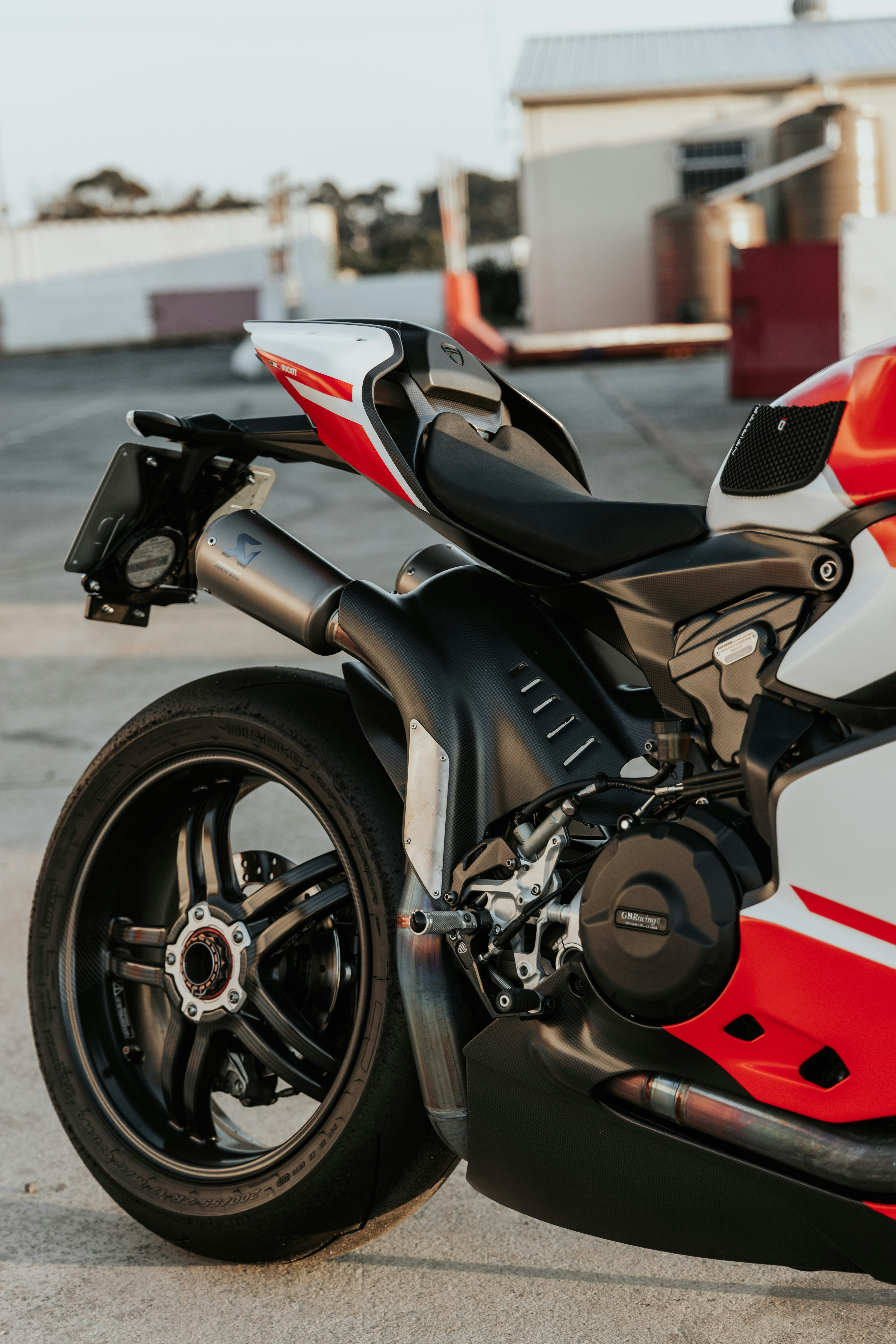 black and red sports bike