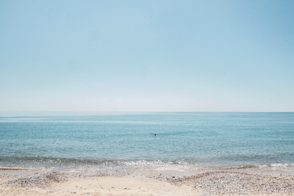 Mer bleue sous ciel bleu pendant la journée