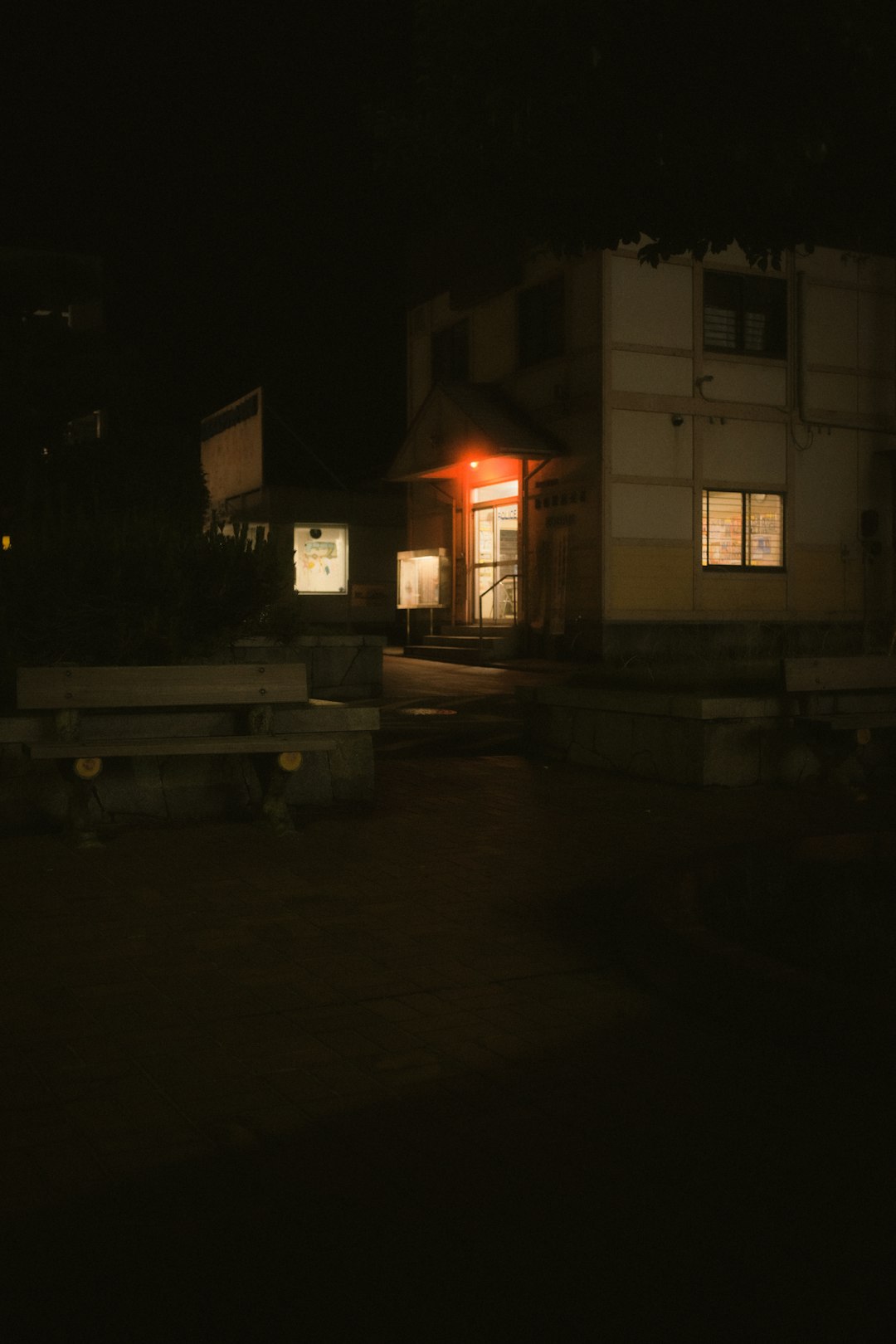 white concrete building during night time