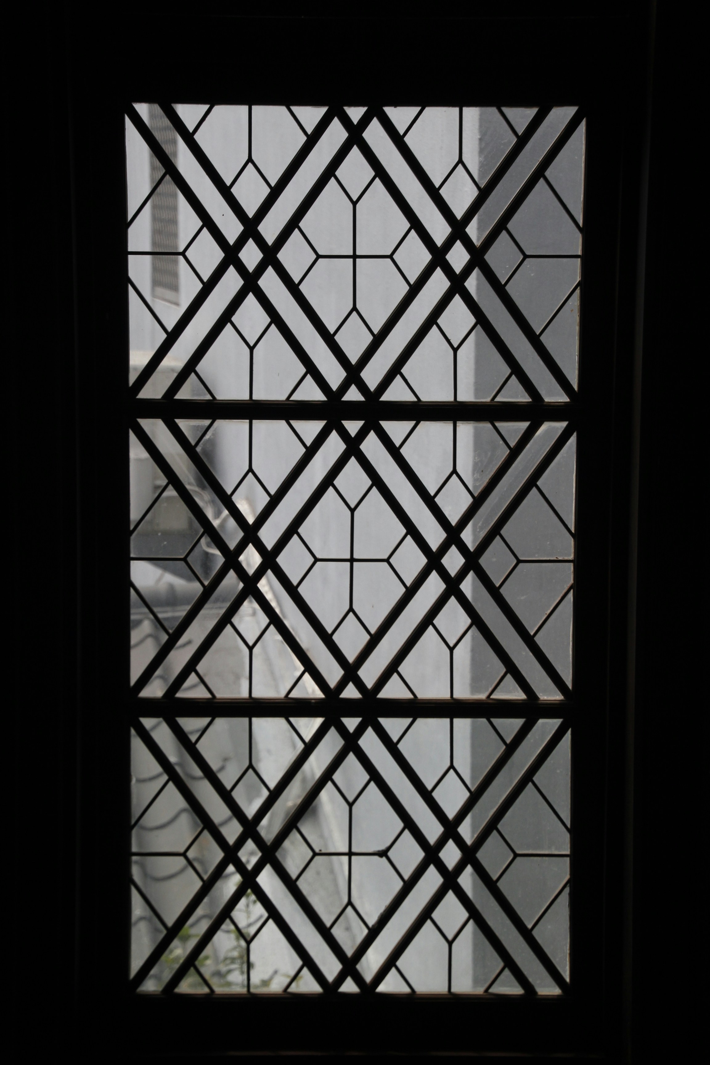 Leaded glass window architectural detail, Toronto family home