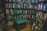 A cozy reading corner in the therapy space.