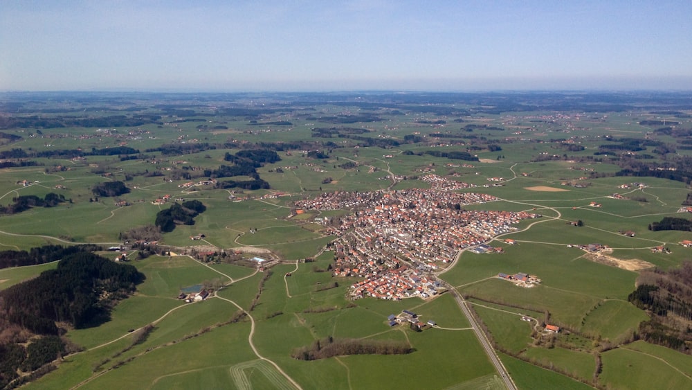 aerial view of green grass field during daytime