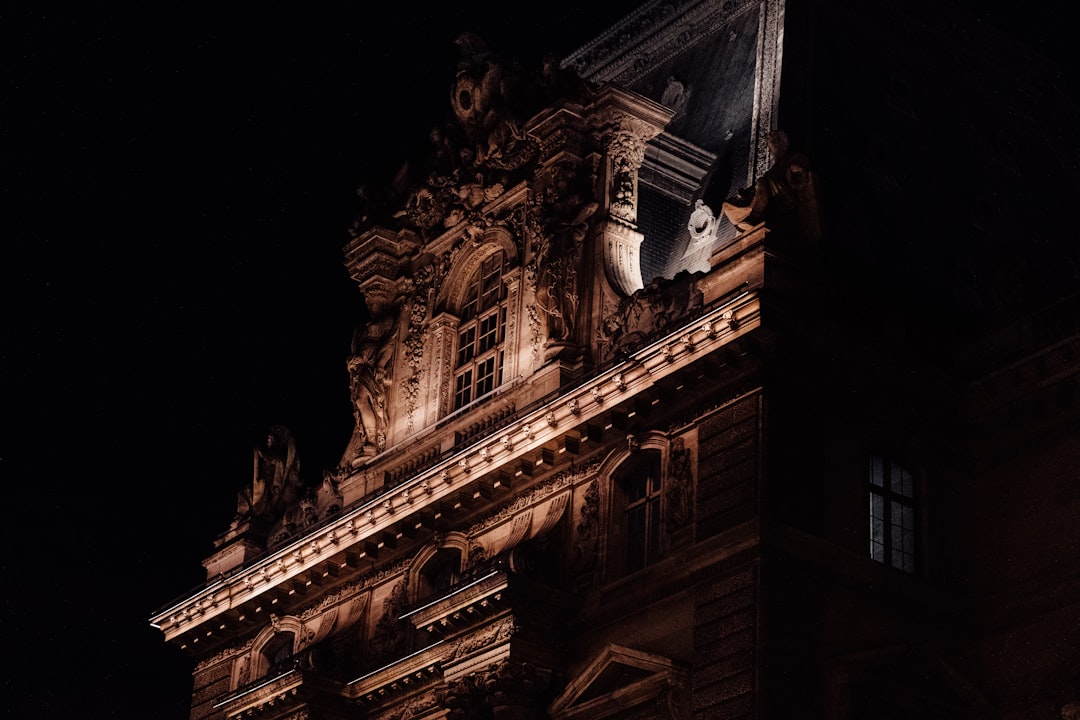 brown concrete building during night time