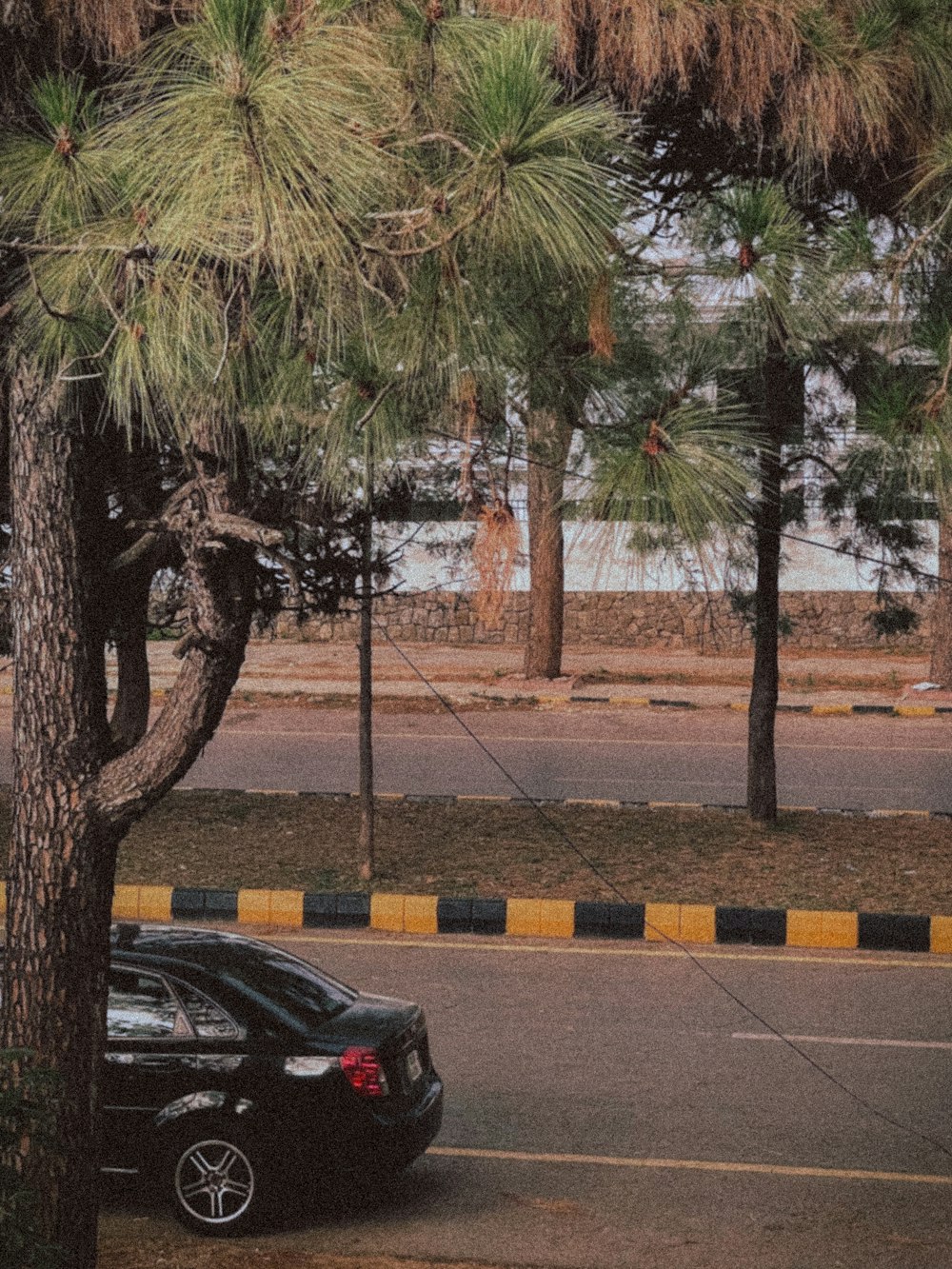 black car parked on parking lot