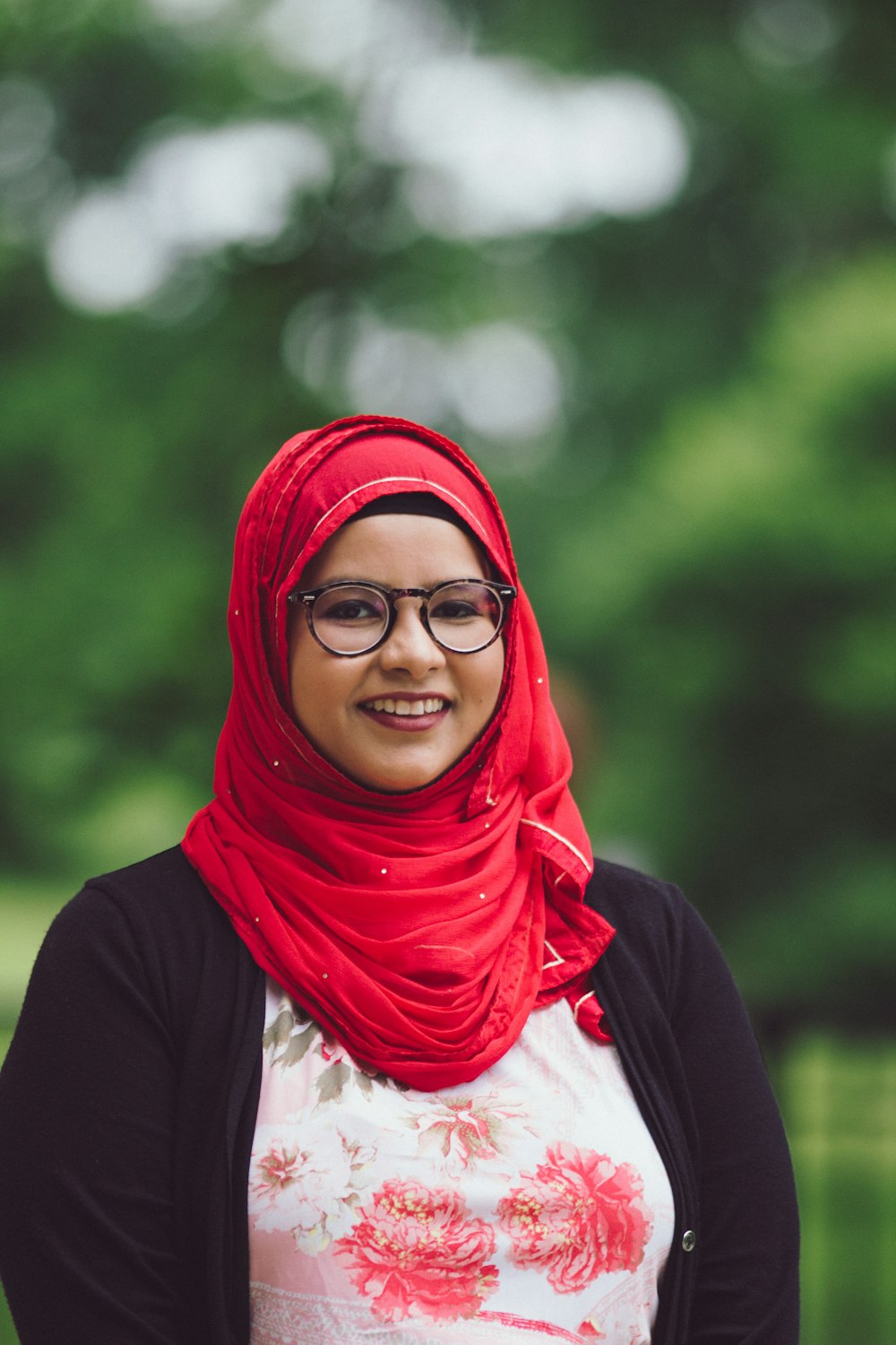 woman in red hijab and white long sleeve shirt