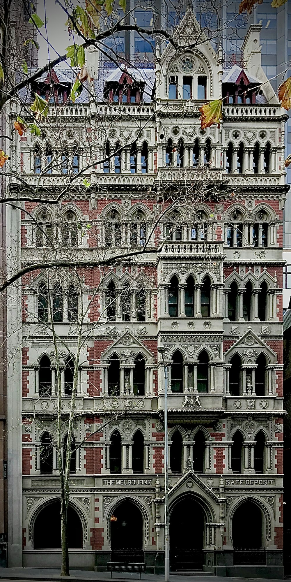 red and white concrete building