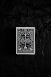 blue and white playing card