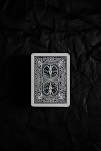 blue and white playing card