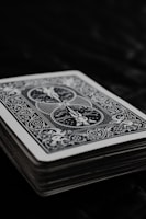 blue and white playing card