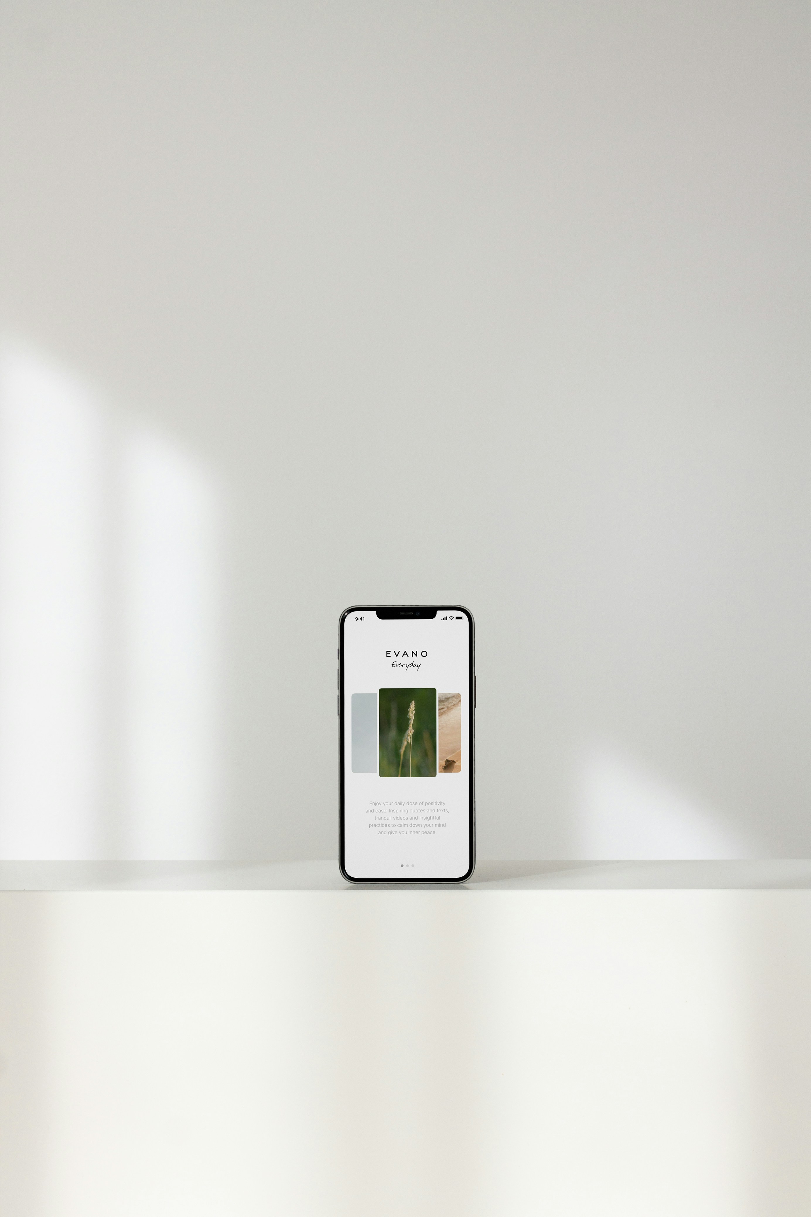 Evano Everyday. The new app for your mental wellness and daily self-care routine. Available for iOS.