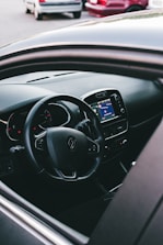 black bmw car steering wheel