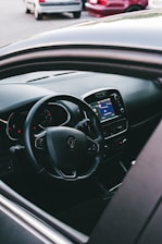 black bmw car steering wheel