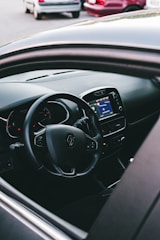 black bmw car steering wheel