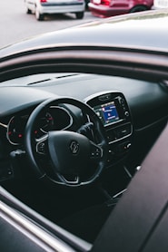 black bmw car steering wheel