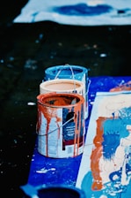 orange and white plastic bucket