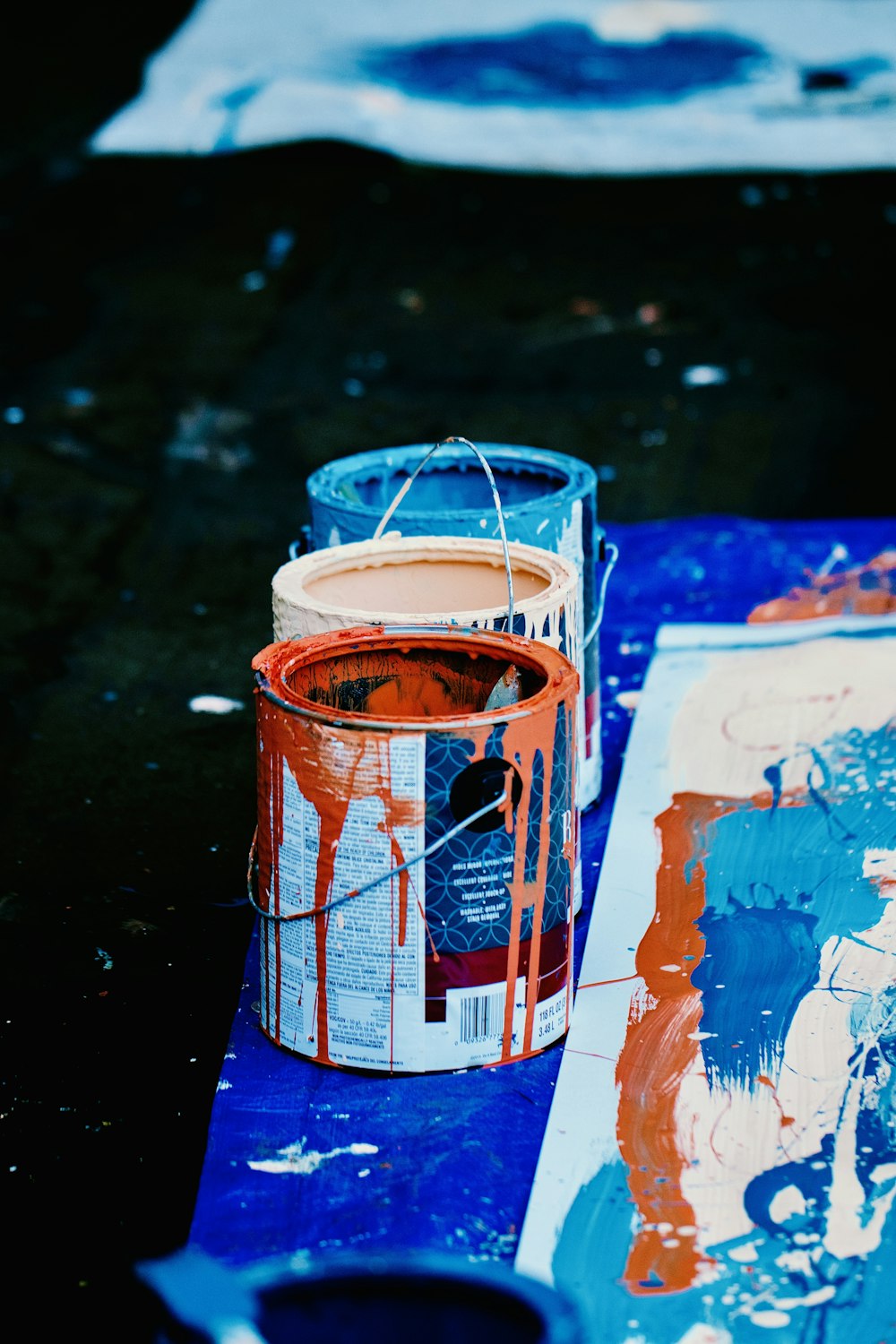 orange and white plastic bucket