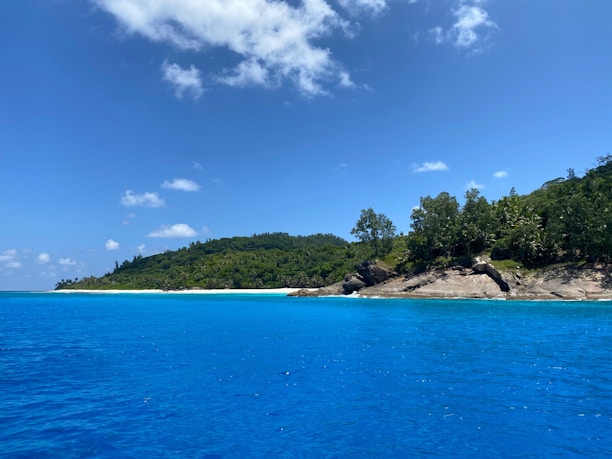 A scenic Costa Rican coastline with vibrant blue ocean and clear skies.