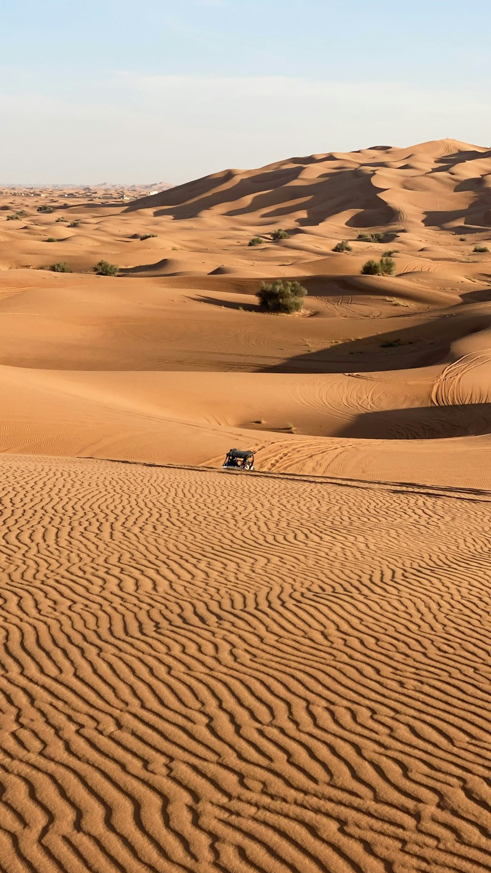 낮에 사막을 걷는 사람들