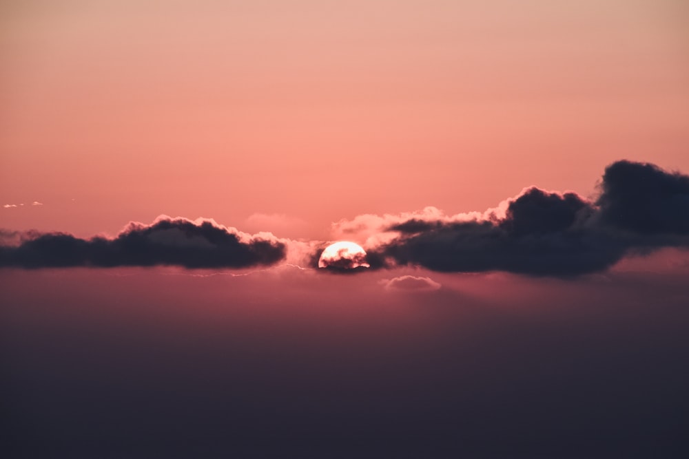 full moon over the clouds