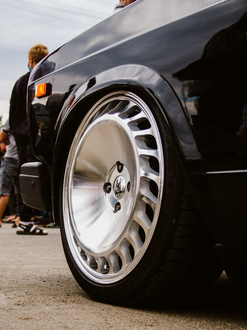 silver car wheel with tire