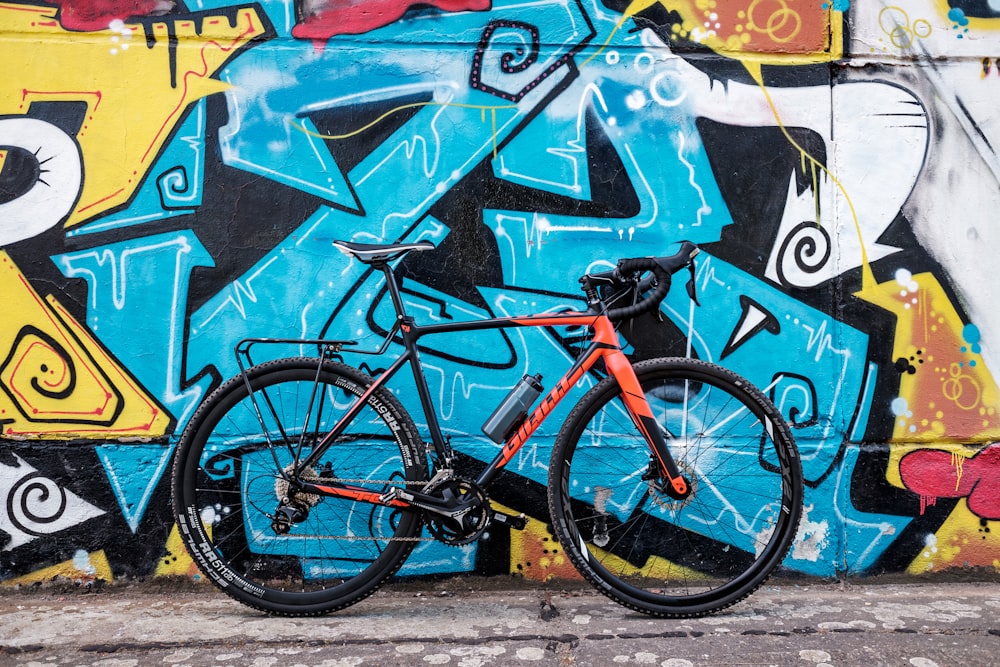 black and red road bike