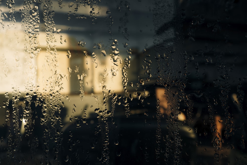 water droplets on glass window